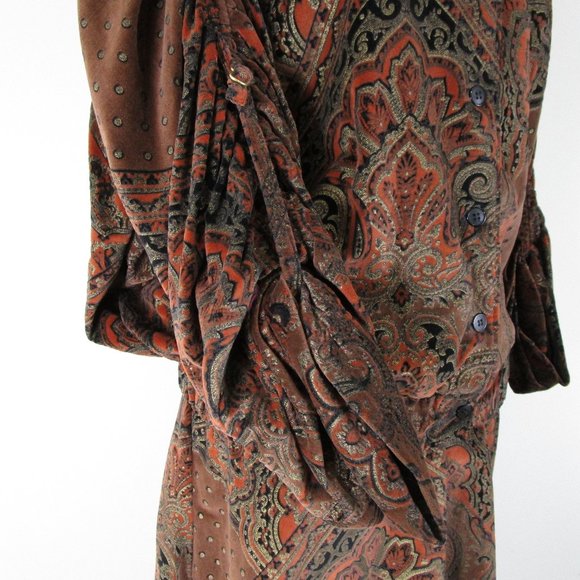 Vintage Marguerite Rubel San Francisco Velvet Jacquard Skirt Set Suit S - Picture 6 of 16